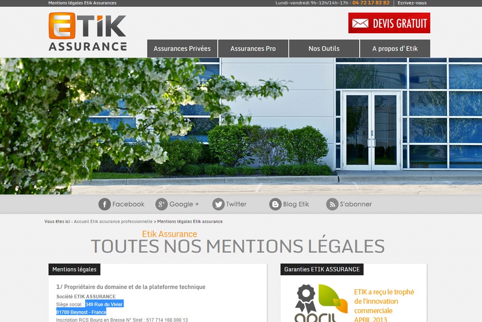 Etik assurance, assurances professionnelles