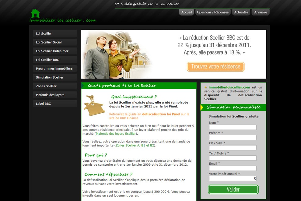 Immobilierloiscellier, défiscalisation loi Scellier