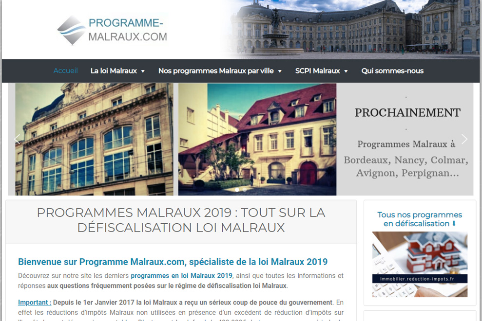 Programme-Malraux, défiscalisation loi Malraux