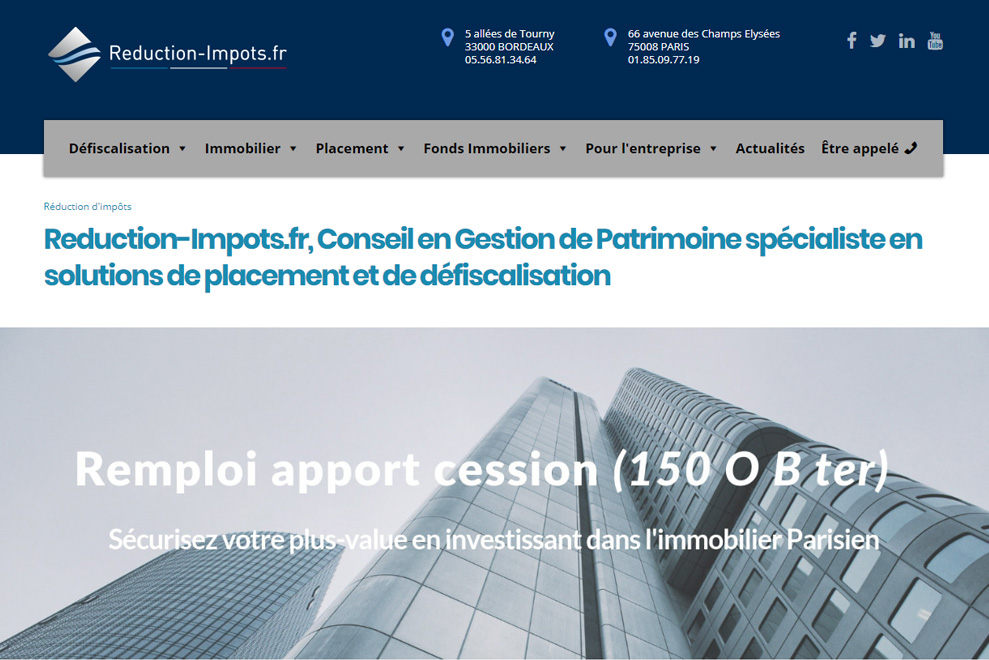 Reduction-impots, défiscalisation financière et immobilière