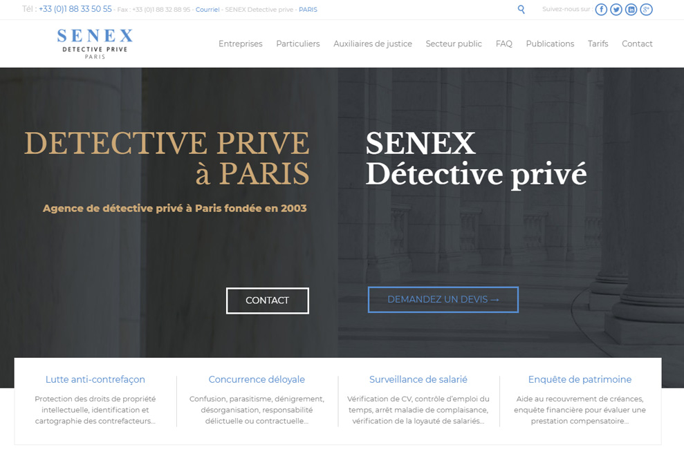 SENEX, agence de détective à Paris