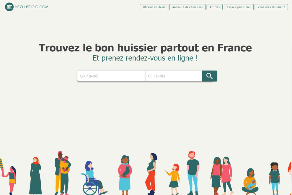 NeoJusticio, annuaire huissiers de justice en France