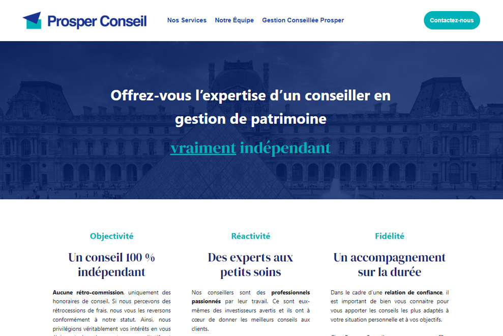 Prosper Conseil, cabinet de conseil en gestion de patrimoine indépendant
